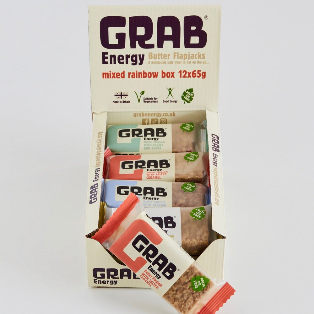 Grab Energy Mixed Rainbow Box of Butter Flapjacks (12x65g)